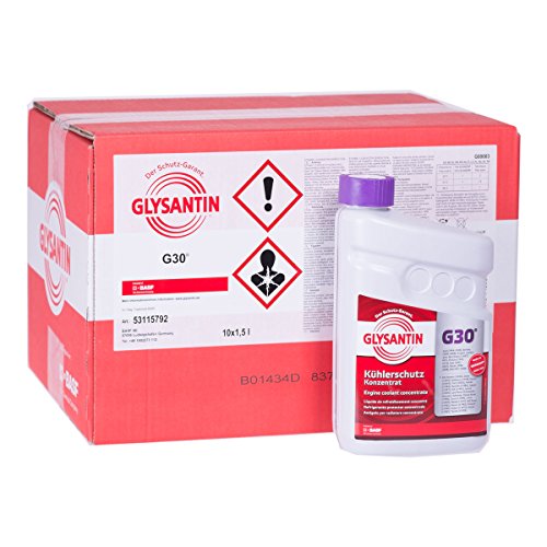 10x 1,5 L Liter BASF Glysantin® G30 Kühlerfrostschutz Frostschutzmittel Frostschutz Kühlerschutz Kühlmittel Konzentrat Kühler Frost Schutz Mittel rotviolett