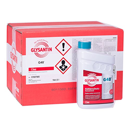 10x 1,5 L Liter BASF Glysantin® G48 Kühlerfrostschutz Frostschutzmittel Frostschutz Kühlerschutz Kühlmittel Konzentrat Kühler Frost Schutz Mittel blaugrün